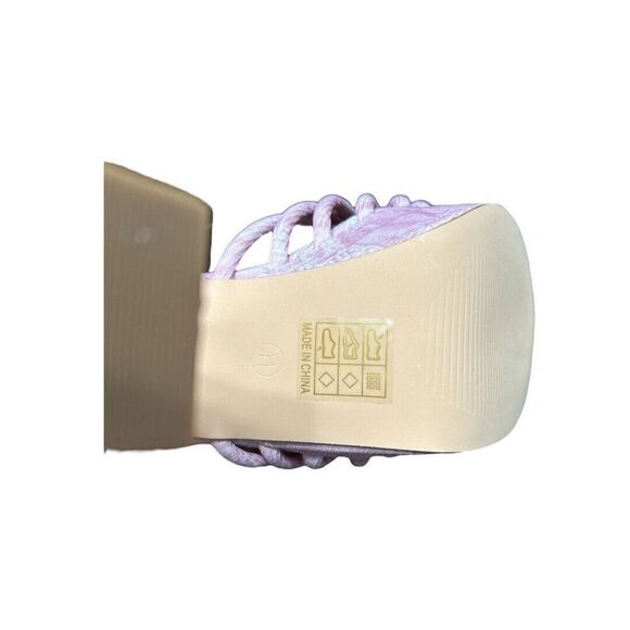 SHEIN Pink Platform Block Heel Sandals Ankle Strap Y2K Barbiecore Party Size 11 - Picture 10 of 10